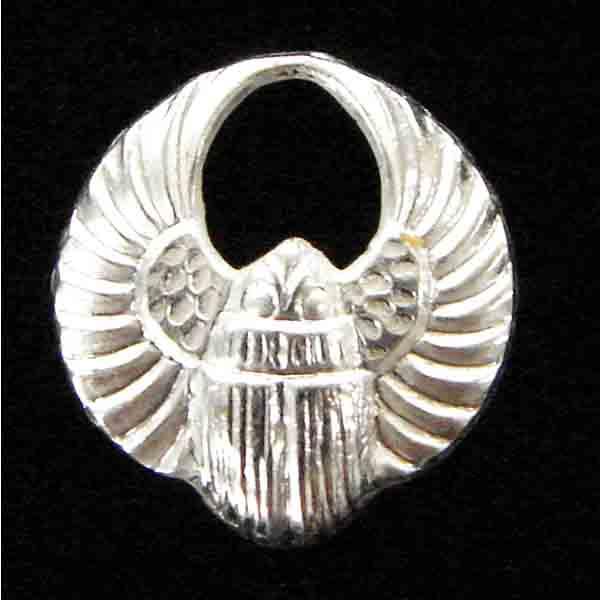 Silver Plate 13MM Winged Scarab