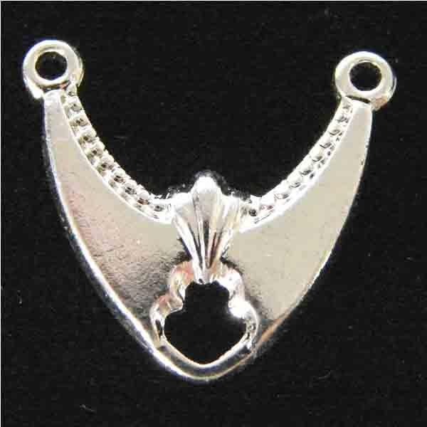 Silver Plate 13MM Winged Y Necklace Connector