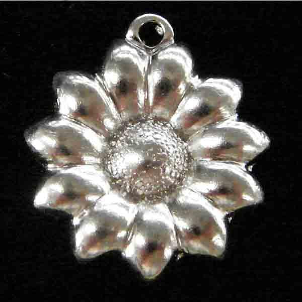 Silver Plate 13mm Blossom Pendant