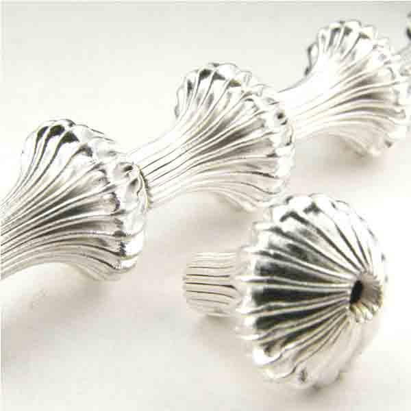 Silver Plate 13x11MM Fluted Mushroom Tear