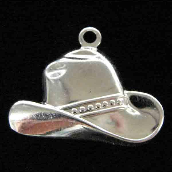 Silver Plate 13x20MM Cowboy Hat Stamping