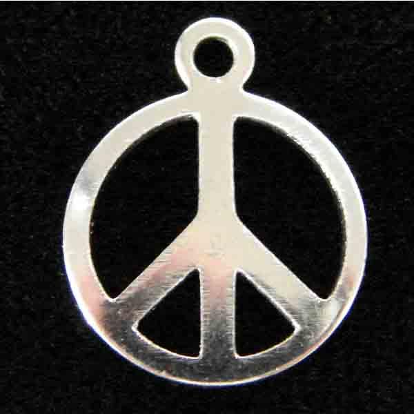 Silver Plate 14x11MM Peace Symbol