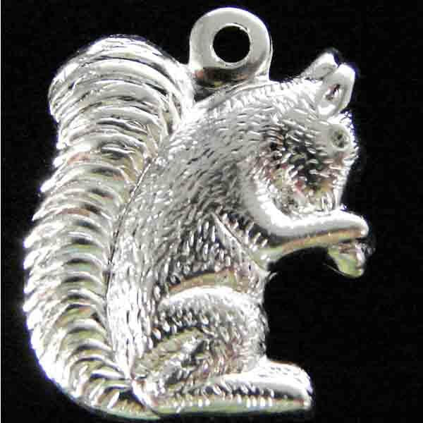 Silver Plate 14x13MM Squirrel Stamping