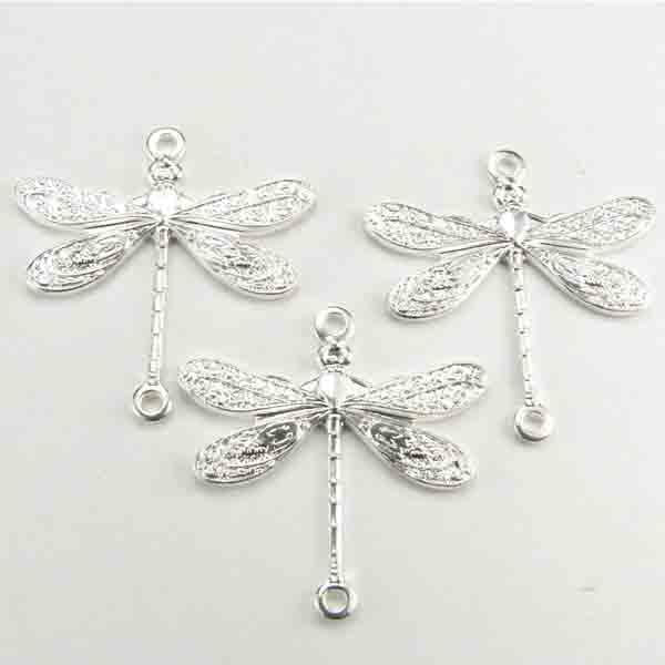 Silver Plate 14x18MM Dragonfly Connector