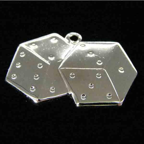 Silver Plate 14x22MM Dice Stamping