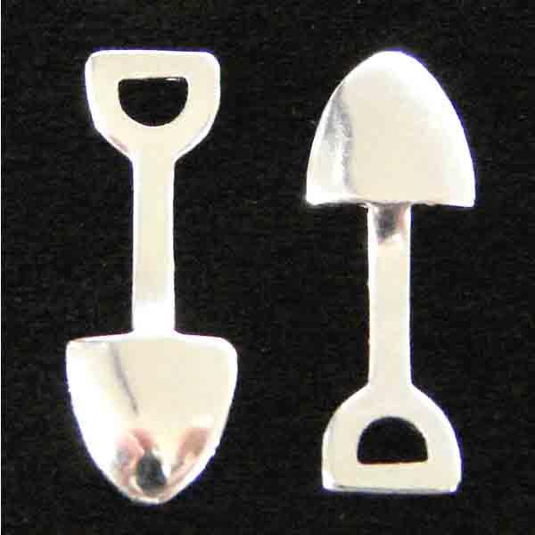 Silver Plate 14x5MM Garden Spade Shovel