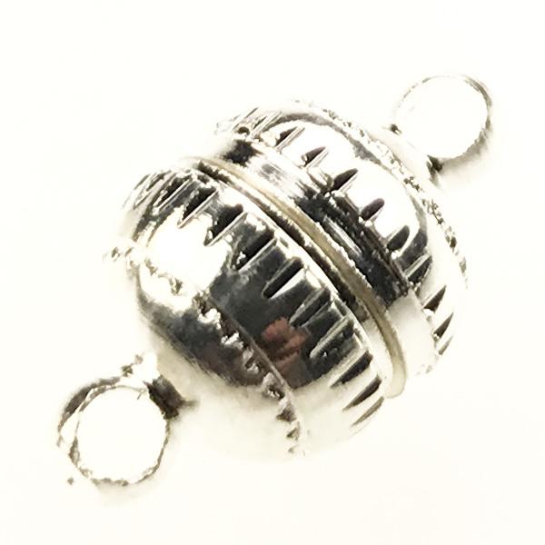 Silver Plate 14x8MM Magnetic Ball Clasp