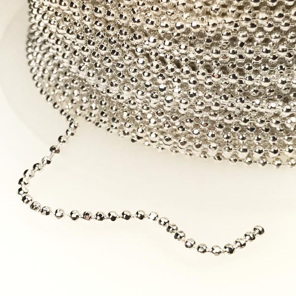 Silver Plate 1.5MM Diamond Cut Ball Chain