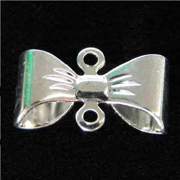 Silver Plate 15X7MM 2 Loop 3-D Bow