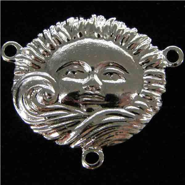 Silver Plate 15x16MM Sun and Cloud Stamping Connector