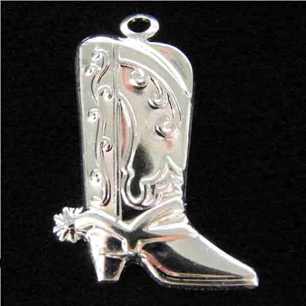 Silver Plate 15x19MM Cowboy Boot Stamping