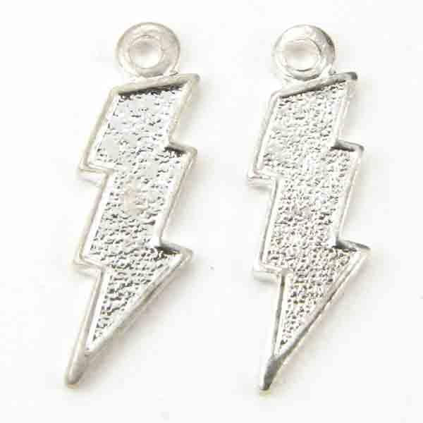 Silver Plate 15x5MM Lightning Bolt