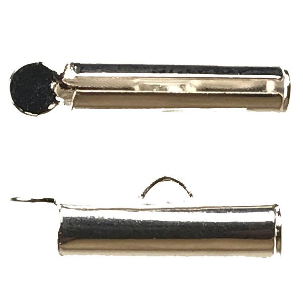 Silver Plate 16x4MM Slide Tube End Connector