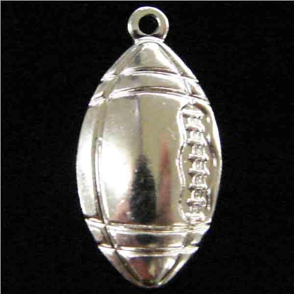 Silver Plate 16x9MM Football Charm