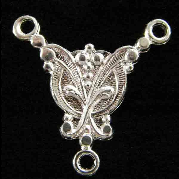 Silver Plate 17MM 1 to 2 Loop Chandelier Connector