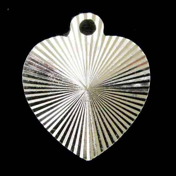 Silver Plate 17MM Heart Die Cut Pendant