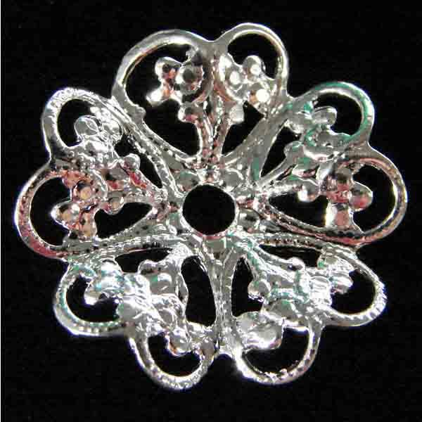 Silver Plate 17MM Wavy Round Filigree