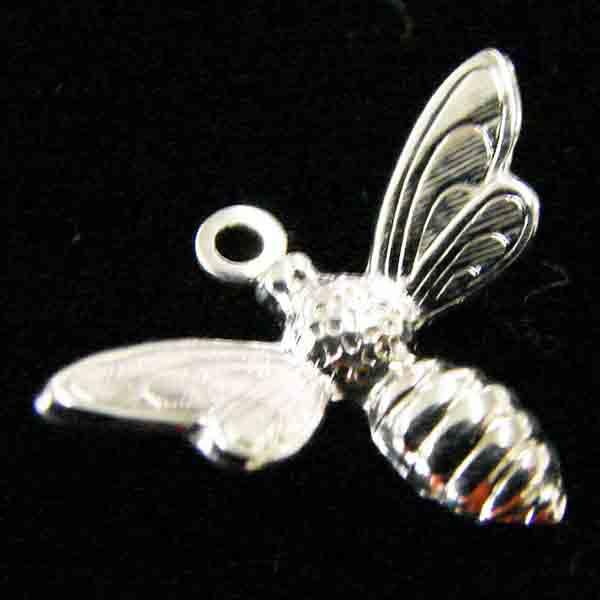 Silver Plate 17x11MM Bumble Bee