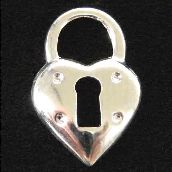 Silver Plate 17x11MM Heart Lock