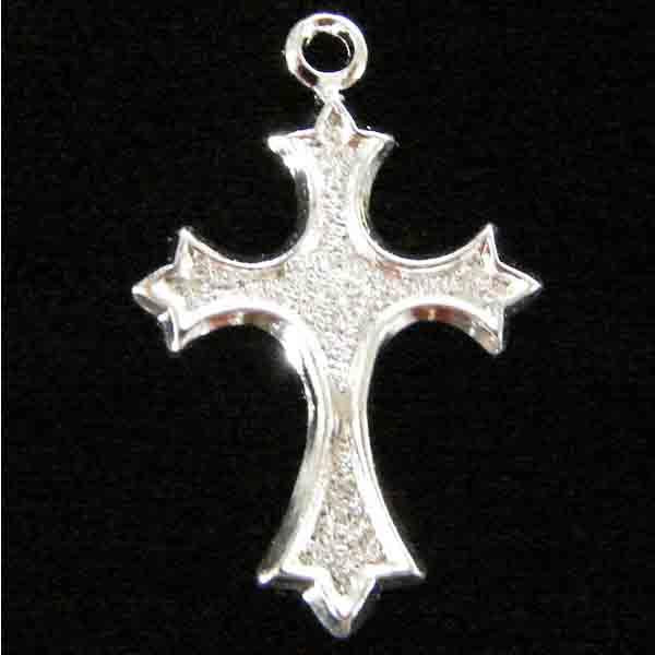 Silver Plate 17x12MM Flared Cross