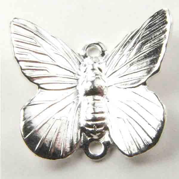 Silver Plate 17x15MM Butterfly Connector