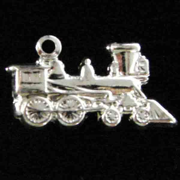 Silver Plate 17x9MM Train Stamping