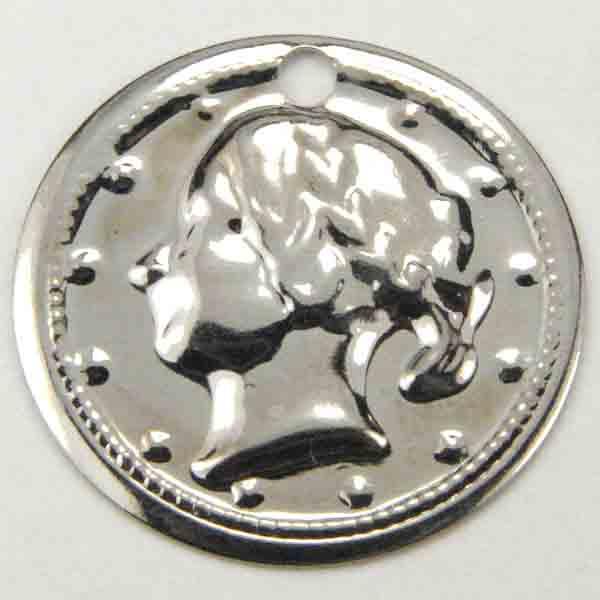 Silver Plate 18MM Bellydance Coin