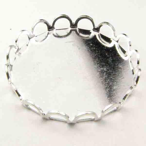 Silver Plate 18MM Round Lace Edge Setting