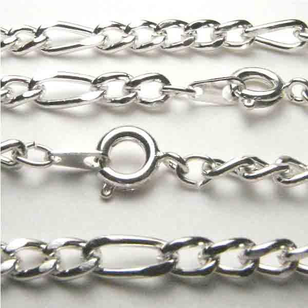 Silver Plate 18 Inch 4MM Figero Neck Chain