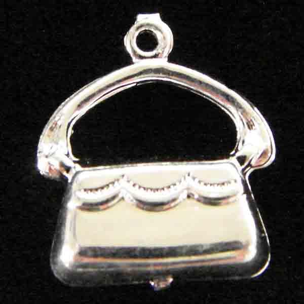 Silver Plate 18x15MM Hollow Handbag Purse