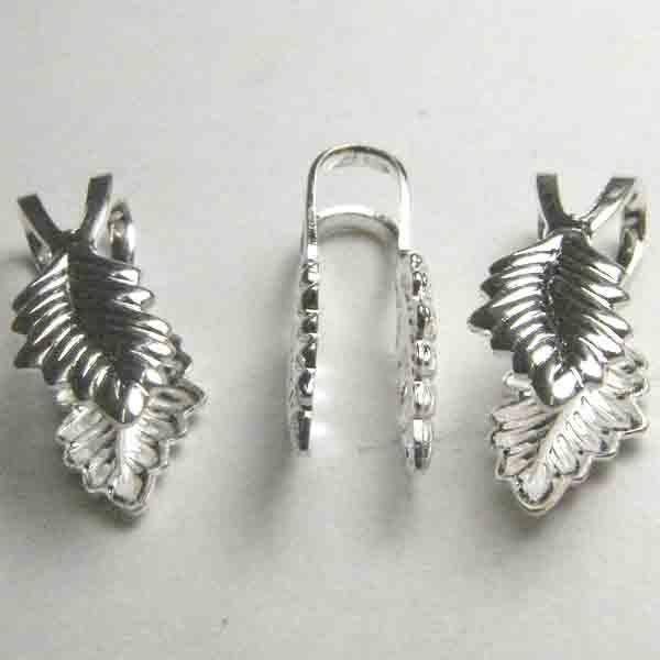 Silver Plate 18x6MM 2 Stem Leaf Bail