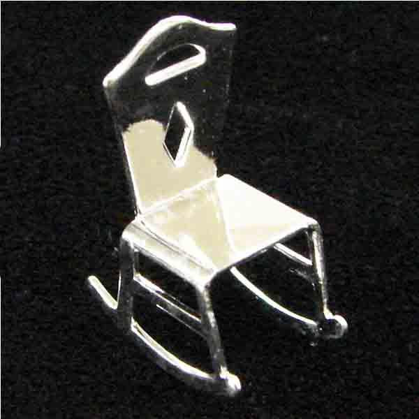Silver Plate 18x8MM Rocking Chair 3-D