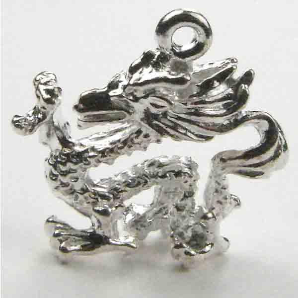 Silver Plate 19MM Dragon Of The Chinese Zodiac