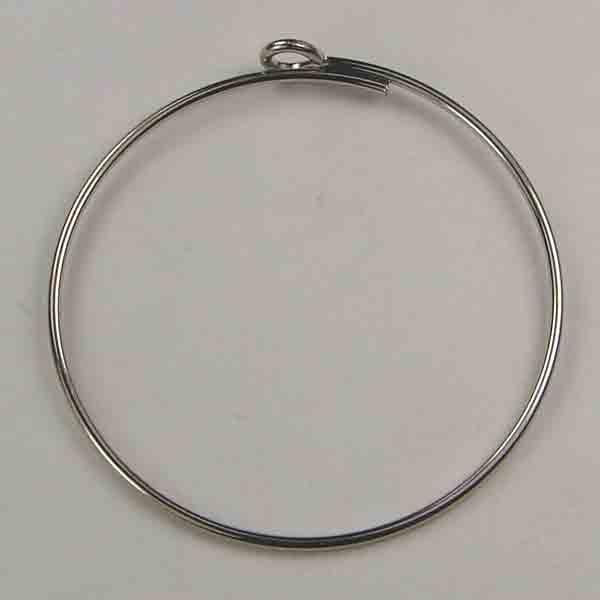 Silver Plate 19MM Ear Or Wine Charm Hoop