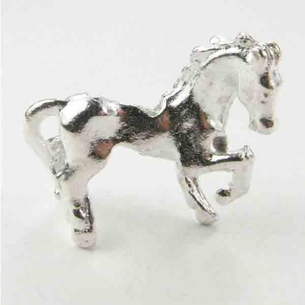 Silver Plate 19MM Horse Bead 3-D