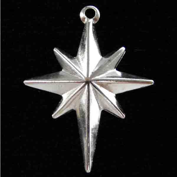 Silver Plate 19X16MM 8 Point Star