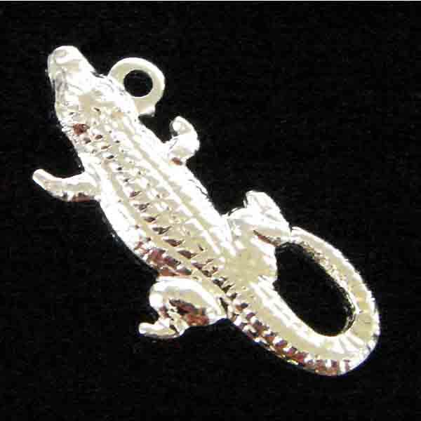 Silver Plate 19x9MM Stamped Gator