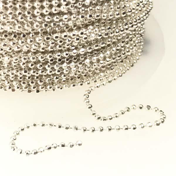 Silver Plate 1MM Diamond Cut Ball Chain