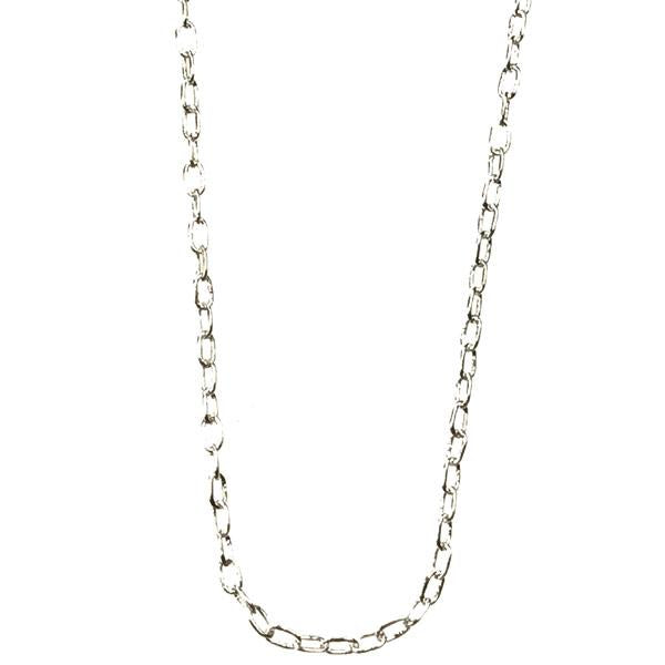 Silver Plate 1MM Long Oval Cable Chain