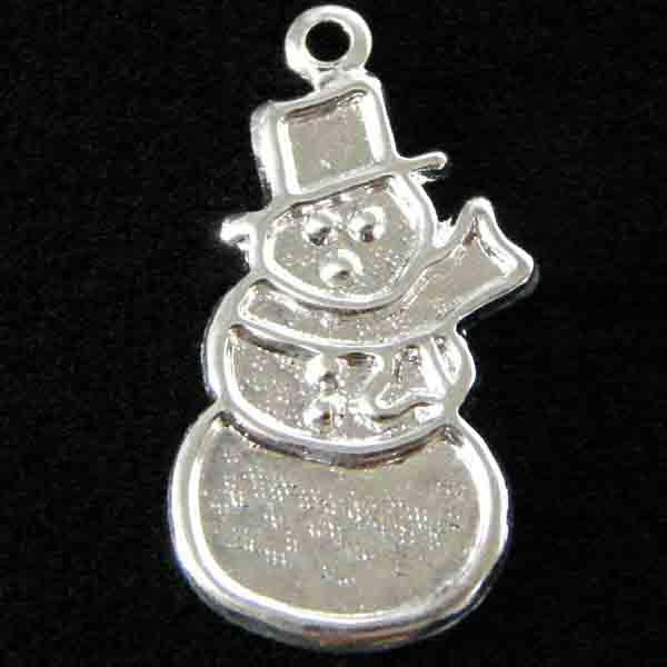 Silver Plate 20x12MM 20x12MM Snowman Stamping