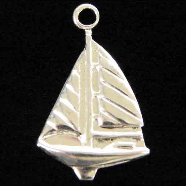 Silver Plate 20x12MM Sailboat Stamping