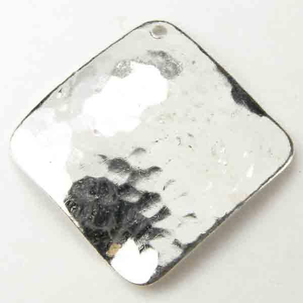 Silver Plate 21MM Hammered and Wavy Diamond