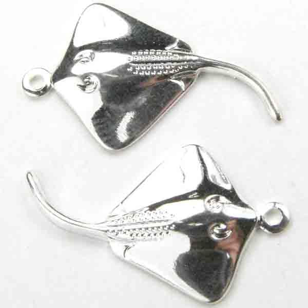 Silver Plate 21x13MM Stingray Stamping