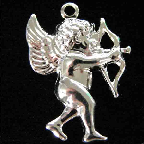 Silver Plate 21x15MM RIGHT Facing Cherub With Bow and Arrow