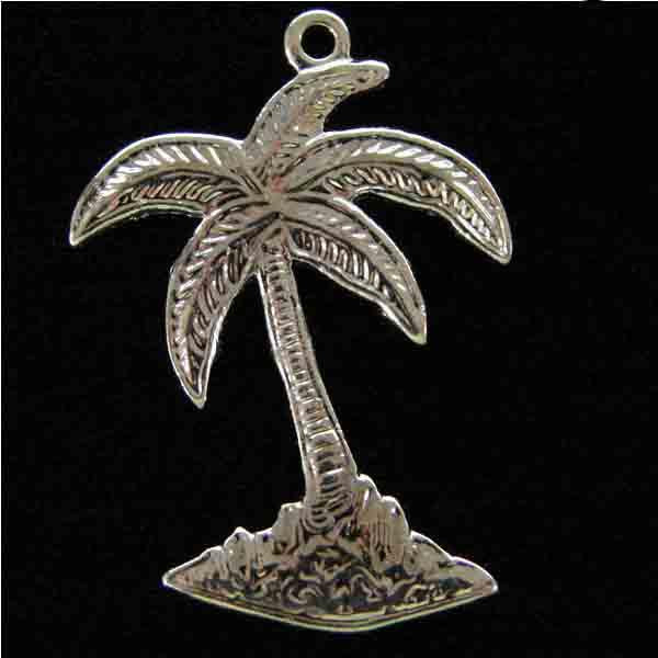 Silver Plate 21x16MM 21x16MM Palm Tree Stamping
