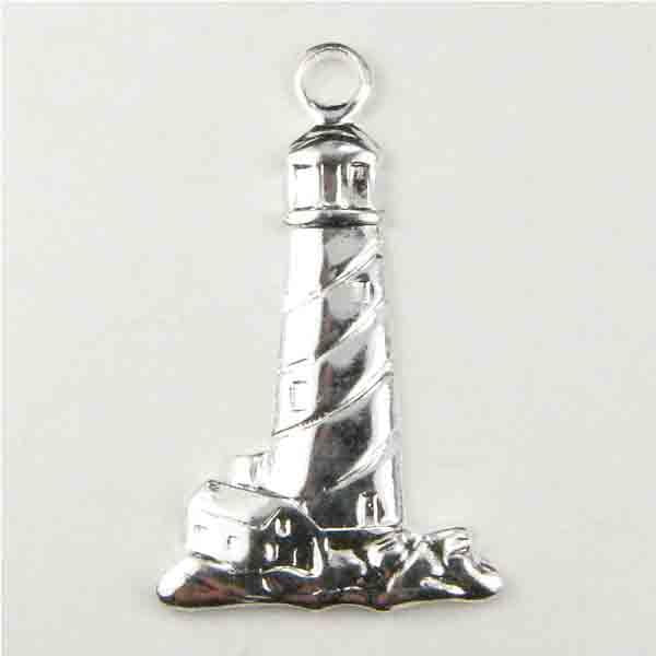 Silver Plate 22x13MM Lighthouse Stamping