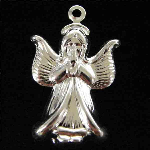 Silver Plate 22x16MM Kneeling Angel