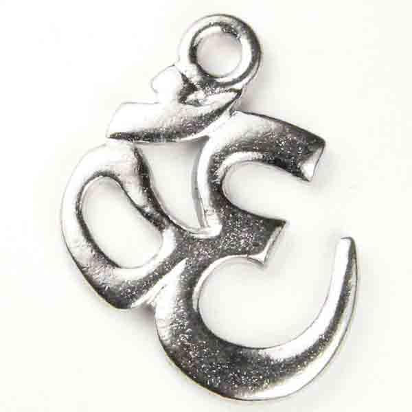 Silver Plate 22x17MM Cast Om Pendant