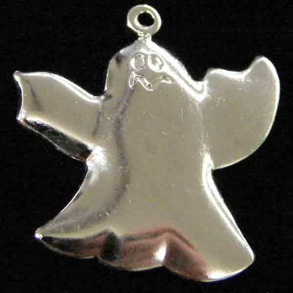 Silver Plate 22x25MM Ghost Stamping