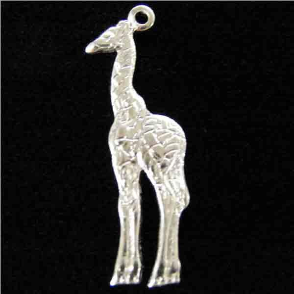 Silver Plate 22x7MM Giraffe Stamping